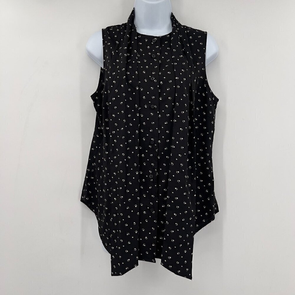 Lauren Ralph Lauren Women's Bow Tie Sleeveless Blouse 10